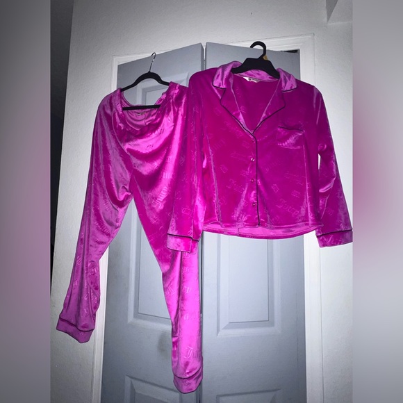 Juicy Couture raspberry velour 2Pc Pajama Set size XL - Picture 1 of 8